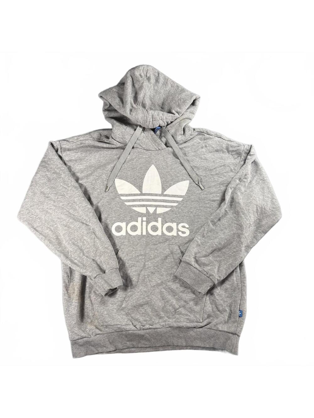 Adidas Originals Women's XS Gray Trefoil Logo Pullover Hoodie Sweatshirt